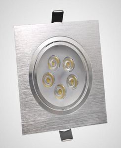 LED -lampor fyrkantiga infällda taklampor 3W 5W 110V 220V Hemanvändning Spot Lamp Aluminium Case8972903