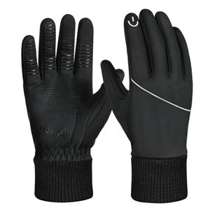 MOREOK Unisex Winterhandschuhe Vollfinger-Touchscreen-Fahrradhandschuh Anti-Rutsch-Fahrrad Radfahren Polarfleece Warmer Fahr-Laufhandschuh 240111