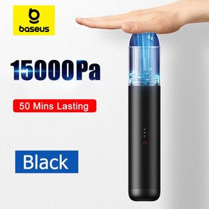 Baseus 15000PA Bezprzewodowy odkurzacz samochodu 2-w-1 Dysza Dysza Blow-Pipe Handheld Vacum Cleaner LED LED LED DO SAMOM CZARNE