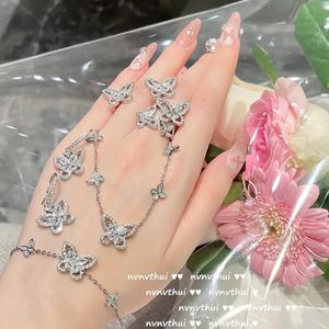 Conjuntos nova moda 925 selo conjunto de jóias feminino micro conjunto zircão pedra elegante borboleta casamento banquete anel/brinco/pulseira/colar