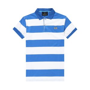 Homens novos em manga curta listra crocodilo polo camisas pônei gráfico algodão t camisa casual vintage golfe topos camisetas elegante designer roupas de marca ao ar livre streetwear