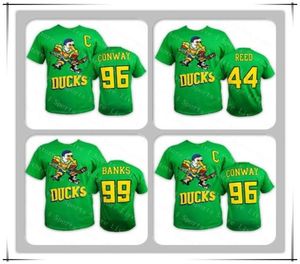 Neu mit Etikett 2019 Mighty Ducks Tees 96 CONWAY 99 BANKS 44 REED T-Shirt Günstige Hockey-T-Shirts Gedruckte Logos Großes, hohes Banner Gute Qualität S6133961