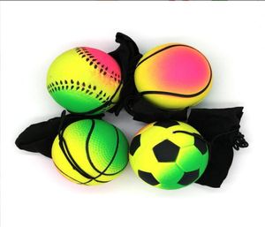 Bolas esponja bola de borracha 288 pçs beisebol jogando bouncy crianças engraçado elástico reação treinamento pulso banda bola jogo brinquedo criança girls3449261