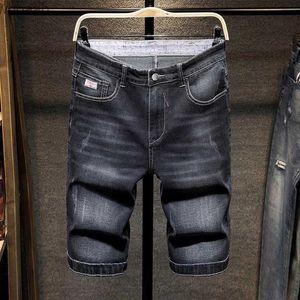 Shorts masculinos plus size 30-46 homens jeans shorts verão casual moda clássico vintage algodão elástico estiramento reto na altura do joelho jean yq240111