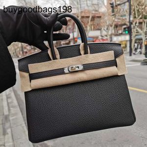 Designer Bag Handbags Handmade Spot Platinum Bk2530cm Original Lychee Grain Togo Calf Leather Portable Womens