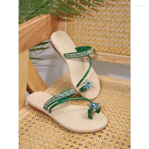 Сандалии женские летние модные пляжные тапочки на плоской подошве со стразами роскошные женские дизайнерские дизайнерские туфли