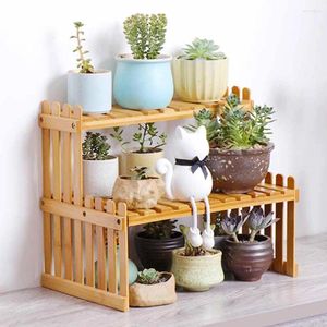 Ganci per la casa Desktop di bambù Scaffale di stoccaggio a 2 strati Bagno Cucina Scaffali Supporti Bottiglia Scaffale Organizzatore Decor Negozio fai da te