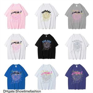 555 Designer Masculino Camisetas Hip Hop Kanyes Estilo Sp5der Camiseta Spider Jumper Europeu e Americano Jovens Cantores Manga Curta Camisetas Moda Esporte BLLY