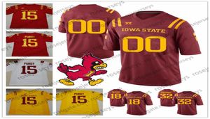 Custom Iowa State Cyclones 2019 ISU Football Any Name Number Red Yellow White 15 Brock Purdy 32 David Montgomery 18 Hakeem Butler 2616425