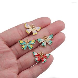 Pendant Necklaces 6pcs Zinc Alloy Oil Color Butterfly Charms Cute Animal Jewelry For Diy Necklace Earrings Bracelet Making Accessories