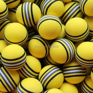 100pcs/bag EVA Foam Golf Balls Yellow Rainbow Sponge Indoor Practice Ball Golf Training Aid 240110