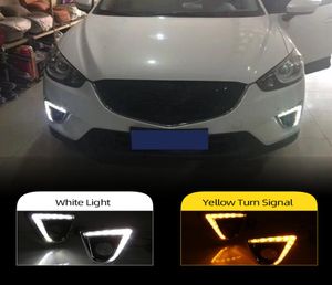 Przekaźnik stylu sygnałów skrętu 2PCS 12V LED DRL Światła do jazdy w ciągu dnia z otworem do lampy przeciwmgielnej dla Mazda CX5 CX5 CX 5 2013 2014 2014 20156357864