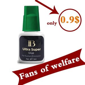 Borstar 1 flaska IBEAUTY IB Ultra Super Lim 5 ml individuell snabb torkning av ögonfransförlängningar Grön Cap Lash Glue Wholesale Makeup Korea