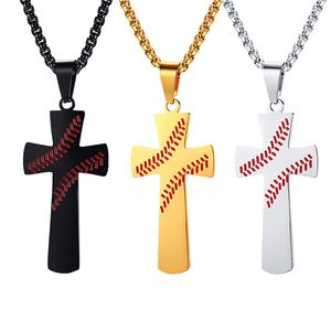 Baseball Cross Necklace Men Pendant Pendant Hip Hop Jewelry Rap Style Pendant Cross Pendant Halsband