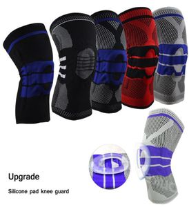 1 PC -uppgradering Knädyna Spring Silicone Knee Protector Brace Knee Sleeve Support Basketball Football Fitness Sports Breattable Guard3031332