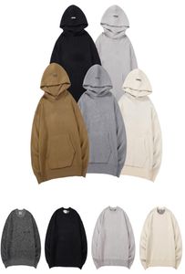 Svart stickad hoodie för kvinna man överdimensionerad pullover tröjor tjock bomullsmodedesigner hoody för höst vinterbokstav trycki2474355