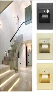 Recessed Steps Ladder Wall Lamps Led Stair Light Indoor PIR Motion Sensor Infrared Human Body Induction Lamp8475463