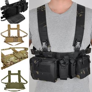 Göğüs Rig Airsoft Taktik Yelek Askeri Paket Magazine Torbası Kılıf Molle Sistemi Bel Erkekler Naylon CS Maç Wargame Taktik Dişli 240110