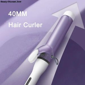 40MM Electric Hair Curler Large Wave Curling Iron Ceramic Glaze Negative Ion Coating 10s Fast Heat Hair Styling Appliances Tool 240111