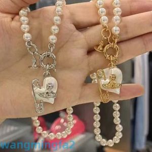 2024Designer Western Empress Dowagernecklace Love Pearl Pins Paper Clips Necklace Memaly Feeling Collar Chain