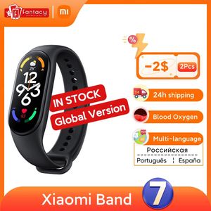 デバイスグローバルバージョンXiaomi Mi Band 7スマートブレスレット6カラーアモールスクリーンMiband 7血液酸素フィットネストレーカースマートバンド