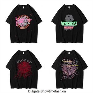 24ss Men T Shirt Pink Young Thug Sp5der 555555 mans Women Quality Foaming Printing Spider Web Pattern Tshirt Fashion Top Tees ya XD76