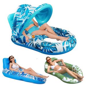 Other Pools SpasHG Inflatable Water Hammock Summer Outdoor Swimming Pool Party Floating Row Mattress Water Leisure Bed Lounge Chair Swim Ring Toy YQ240111