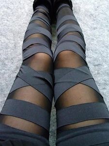 Damen-Leggings, Nachtclub-Verband, Neuheit, sexy Damen-Mesh-Bleistifthose, schwarze Leggins, Streetwear, Jogging