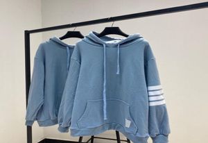 Mens Hoodies Kadın Klasik Fourbar Pure Pamuklu Kapşonlu Terry Kazak Açık Mavi Süvari Gevşek 6565880