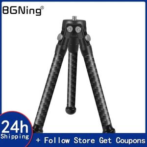 Tripods Carbon Fiber Mini Tripod Extendable Feet Lightweight for Gopro 11 Insta360 X3 Phone DSLR Camera Projector Stand Bracket Portable