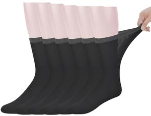 Herren-Bambus-Diabetikersocken in der Mitte der Wade mit nahtloser Spitze, 6 Paar L-Größe, Sockengröße 10–13, 240110