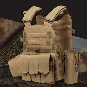 6094 Tactical Vest Camouflage Plate Vest Nylon Molle Webbed Gear Body Armor Hunting Combat Camo Military Army Vest 240110