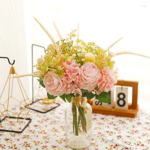 Dekoratif Çiçekler 2 PCS Sonbahar Şakayık Daisy Yapay İpek Hydidana Gülleri Gelin Buket Düğün Partisi Ev Odası Sevgililer Günü Dekorasyon