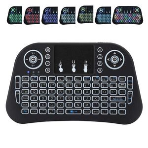 MINI RII I10 Trådlöst tangentbord 2.4G Luftmus Remote Control TouchPad Backlight Keyboards för smart Android TV Box Tablet PC PS3 Xbox Game Console English English