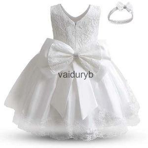 Girl's Dresses 2023 Infant Baby Girls Flower Dresses Christening Gowns Newborn Babies Baptism Clothes Princess Tutu Birthday White Bow Dressvaiduryb