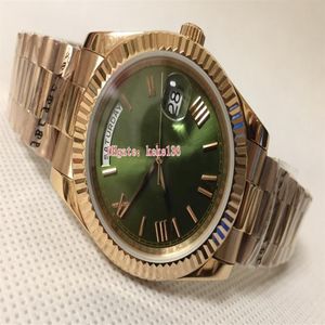 Moda de alta qualidade relógios homens relógios de pulso 40mm 228235 18k rosa ouro verde mostrador romano luminescente ásia 2813 movimento mecânico334d