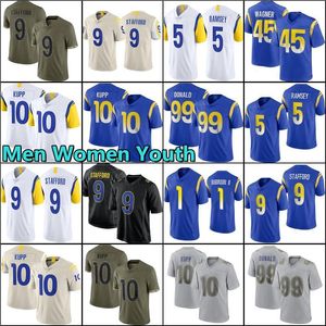 Cooper Kupp Aaron Donald Football Jerseys Matthew Stafford Puka Nacua Kyren Williams Tutu Atwell Tyler Higbee Stetson Bennett Van Jefferson Marshall Faulk