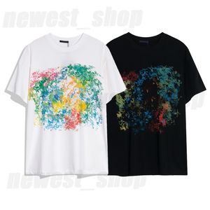 designer high Mens t-shirts summer T shirt luxury letter paris geometry rainbow print color black white tshirts simple Casual loose tee top true size S-XL