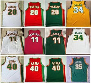 Cała jakość Vintage 11 Detlef Schrempf Green White Red 20 The Gary Payton 40 Reign Man Shawn Kemp Jersey 34 Ray A9134434