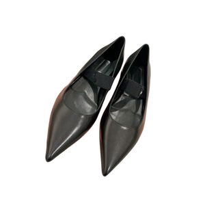2024 Erken İlkbahar Yeni Stil Sivri Düşük Topuklu Bale Sole Düz Cadı Ayakkabı Elastik Kayışları Mary Jane Ayakkabıları