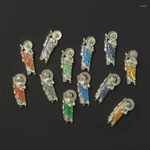 Decoraciones de arte de uñas 10 Uds. Estatua de Buda pintada de aleación de circón estereoscópica accesorios de manicura de Metal tradicional al por mayor