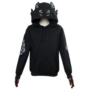 Men039s Hoodies Sweatshirts Anime Toothless Hoodie Men Women Black White Printed Sweatshirt Light Fury Costume Hooded Zip Up 1766716