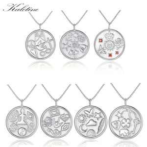 Pendants KALETINE 925 Sterling Silver Letter Necklace for Women Star Moon Cross Faith Hope Love Initial Pendant Thin Chain Letter Jewelry
