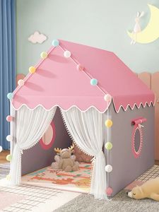 Tenda giocattolo per bambini di grandi dimensioni da 1,3 m Tenda da interno per ragazza Castello rosa Camera super grande Casa giocattolo strisciante Principessa Fantasy Letto Gioco per bambini Regalo per bambini 240110