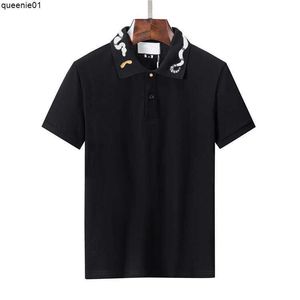 Polos Polos Designer Stripe Polo Shirt Snake Polos Bee Floral Mens High Street Fashion Horse Luksus