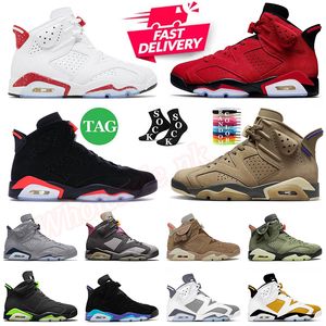 Men Women Travis Scot. 6s Basketball Shoes Toro Bravo Jumpman 6 Cool Grey Red Oreo Electric Green Aqua Black Infrared Yellow Ochre Brown Kelp Sports Trainers Sneakers