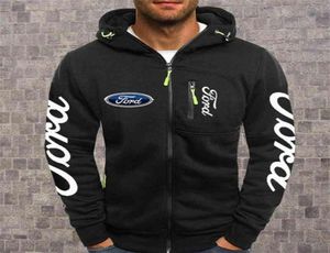 Nya Men039s Hoodies Ford Mustang Car Print Casual Hiphop Black Hooded Fleece Sweatshirts Zipper Jacket Men Tops7222429