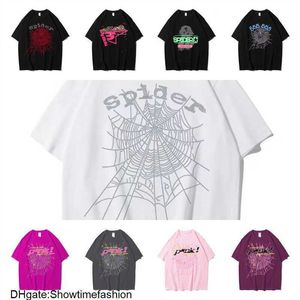 24ss Mens T-shirts 555 Hip Hop Kanyes Style Sp5der t Shirt Spider Jumper European and American Young Singers Short Sleeve Ahl4