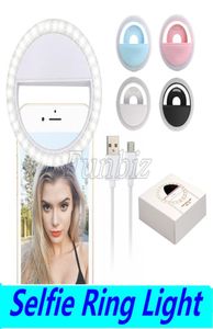 Universal LED Light Selfie Light Ring Light Flash Lamp Selfie Ring Lighting Camera Pography för alla smarta telefoner med Retail PA9750389