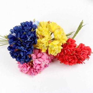 Andra konst och hantverk 3cm Silk Chrysanthemum Artificial Flowers Head Diy Wreath Present Box Craft Fake Flower For Wedding Home Party Decoration YQ240111
